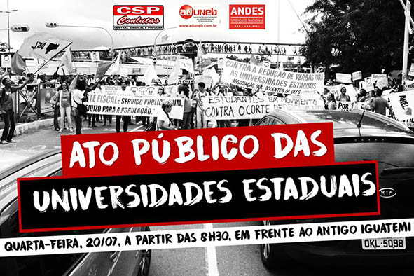 Todas/os ao ato em defesa da educação e do serviço público baiano